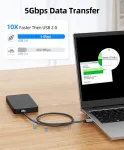 Sunguy usb 3.0 kabelis, 1 m usb a&ndash;usb a kabelis, 5 gbps duomenų perdavimo jungties kabelis, suderinamas su spausdintuvu, ne&scaron;iojamuoju kompiuteriu, standžiaisiais diskais, kameromis