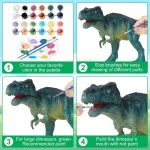 Dongqi dinozaurų pie&scaron;imo rinkinys, rankdarbių rinkinys, dovana vaikams dinozaurų tema, žaislas 3 4 5 6 7 8 metų vaikams, pie&scaron;imo žaislas su dinozaurų rinkiniu, kūrybi&scaron;kumo dovanos berniukams ir mergaitėms