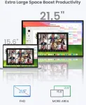 Eviciv ne&scaron;iojamas monitorius 21.5 colių 120hz coarse ne&scaron;iojamas ekranas Fhd 1080p 100% Srgb Ips žaidimų ekranas Usb C Hdmi su Vesa & stovu 90&deg; ne&scaron;iojamam kompiuteriui Pc mobiliajam telefonui Ps-4/5 Xbo
