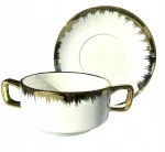 Domex Decor porcelianinis sultinio puodelis su lėk&scaron;tele Gold Dream 290 ml, 2 dalių komplektas