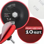 10x &Scaron;lifavimo diskai 125mm P240 su Velcro, poliravimo diskas, adapteris