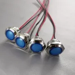 Gebildet 4 vnt. Ac/dc 12-24v 20ma energiją taupantis indikatorius metalinis indikatorius vandeniui atspari signalinė lemputė skylės dydis 16 mm mėlynas Led (sferinis pavir&scaron;iaus galvutė)