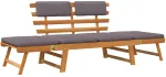 2-1 Sodo sofa su pagalvėmis, 190cm, akacijos medienos masyvas