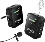 Synco G2(a1) atlapinis mikrofonas 150 m atstumas 2.4g belaidžio mikrofono sistema su 1 imtuvu + 1 siųstuvu + 1 atlapiniu mikrofonu Tft ekranas 3.5 mm ki&scaron;tukas i&scaron;maniesiems telefonams, kameroms, vaizdo kameroms, vlogams