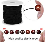 Elastingas siūlas papuo&scaron;alams, 0.8 mm, juodas, 100m
