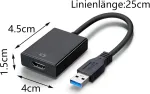 Gerui usb į hdmi adapteris, usb 3.0/2.0 į hdmi vaizdo adapteris, hd 1080p vaizdo grafikos kabelio keitiklis, skirtas pc, ne&scaron;iojamam kompiuteriui, hdtv televizoriui, suderinamas su windows 10/8/7