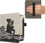 Kwmobile dėklas su dirželiu Pocketbook Era/era Colour, juodas/smėlio