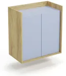 MOBIUS cabinet 2D color: hikora oak/light mėlynas