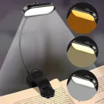 Skaitymo lempa-spaustukas knygai, Usb įkraunama lempa-spaustukas su 16 Led, 3 spalvų temperatūros modulinė skaitymo lempa lovai, 360&deg; lanksti knygų lempa, lengva ir ne&scaron;iojama, puikiai tinka knygų mylėtojams, lovai