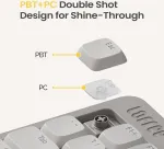 Flow Lite84 klavi&scaron;ų žemo profilio mechaninė klaviatūra, keičiama įkraunama belaidė klaviatūra su 2.4g imtuvu, Bluetooth ir laidiniu jungimu, skirta Windows, Mac/linear Switches (off-baltas) Us i&scaron;dėstymas