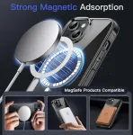 Jetech magnetinis dėklas, skirtas iphone 15 6.1 colio, suderinamas su magsafe belaidžiu įkrovimu, smūgiams atsparus mobiliojo telefono dėklas, apsauginis dėklas, įbrėžimams atsparus skaidrus galinis dangtelis (juodas/baltas)