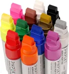 Colpart akriliniai dažų markeriai - 15 mm veltinio galiukas, 12 spalvų markeriai, akrilinis ra&scaron;iklis, vandeniui atsparus, vandens pagrindo dažų ra&scaron;ikliai, skirti pie&scaron;ti ant akmenų, medžio, uolų, plastiko