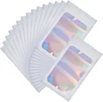 Sofplate 50 vnt. 4,7 x 7,8 folijos mai&scaron;elių su užtrauktuku pakuotė, maži holografiniai mai&scaron;eliai, daugkartinio uždarymo, kvapams atsparūs, vaivoryk&scaron;tiniai plastikiniai pavyzdžių pakavimo mai&scaron;eliai vakarėlių dovanoms, maistui