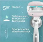 Gillette Venus Pro Comfortglide Sensitive moteri&scaron;kas skustuvas su alavijų prisilietimu, 3 keičiamosios galvutės, patvari metalinė rankena ir laikiklis du&scaron;e