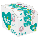 Drėgnos servėtėlės Pampers Sensitive, 12 pakuočių, 624 vnt.