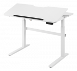 Elektrinis darbo stalas DELTACO OFFICE su pakeliamu stalvir&scaron;iu ir LED valdymo skydeliu, baltas / DELO-0100