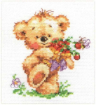 Alisa Siuvinėjimo rinkinys "Me&scaron;kiukas su bitute" 0-71 (11x12 cm)