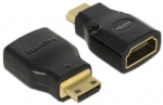 DELOCK Adapteriai Didelės spartos HDMI su Ethernet &ndash; HDMI Mini-C vyri&scaron;kas > HDMI-A moteri&scaron;kas 4K juodas