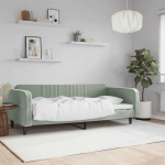 Lova Sofa, &scaron;viesiai pilkos spalvos, 100x200cm, aksomas