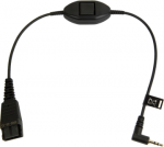 Jabra QD Cord to 2.5mm pin ki&scaron;tukas straight 0.3meters su call answering at cord e.g. skirta Philips Ericsson