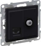 Legrand SUNO TV lizdas (tipas F) 1,5dB + RJ45 kat 6 UTP juoda 721462