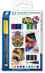 Staedtler Lumocolor 317 C10, Įvairių spalvų, Įvairių spalvų, Daugiaspalvis, Polipropilenas (PP), Vidutinis, 1 mm