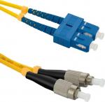 Qoltec SC/UPC &ndash; FC/UPC &scaron;viesolaidinis pataisos laidas | Vienmodis | 9/125 | G652D | Dvipusis | 5 m