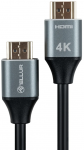Tellur didelės spartos HDMI 2.0 kabelis, 4K 18Gbps ki&scaron;tukas-ki&scaron;tukas Ethernet auksinis padengtas 5m juodas