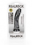 Realrock By Shots RealRock Curved Silicone Model 6" with Suction Cup, rusvai gelsvas, 15.5 cm