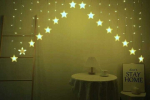 Lempučių užuolaida Žvaigždės 136 LED, &scaron;altai balta