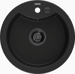 Granitinė virtuvinė plautuvė Mexen Diego su sifonu, Juodas, 488 x 480 mm