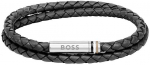 Hugo Boss Eleganti&scaron;ka odinė dviguba apyrankė 1580489