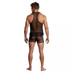 Male Power Stretch Net Tank Top Juodas L/XL - Racerback Design