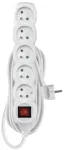 Emos Prailginimo laidas 5 m / 5 rozetės / su jungikliu / baltas / PVC / 1,5 mm2