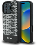 DKNY PU Leather Repeat Pattern Bottom Stripe MagSafe Apple iPhone 16 Pro Max dėklas telefonui juodos spalvos