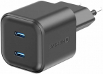 Swissten GaN PD 2x USB-C kelioninis įkroviklis 20W