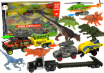 Žaislų rinkinys vaikams Lean Toys su transporto priemonėmis ir dinozaurais
