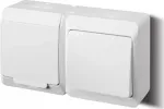 Elektro-Plast HERMES Vienpolis lizdas be 2P+Z+ vieno poliaus jungiklis baltas 0327-12