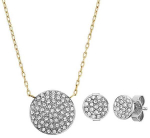 Fossil Plieninis dvispalvis papuo&scaron;alų rinkinys su cirkoniais JF04815SET (kaklo papuo&scaron;alas, auskarai)