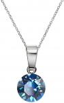 Diamond Sky Jewelry Sidabrinis kaklo papuo&scaron;alas moterims DiamondSky &bdquo;Classic (Bermuda Mėlyna)&ldquo; su Swarovski kristalais