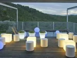 3W LED pastatomas lauko &scaron;viestuvas CUBY 20, E27, G45, baltas, 6000/6500K, IP65, parduodamas su lempute