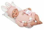 Arias Reborn lėlė Lucia 45 cm &ndash; rankų darbo, rožiniai megzti rūbai