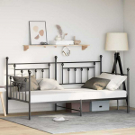 Lova Dienos lovos rėmas Juoda 100 x 190 cm Plienas