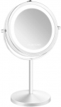 Gillian Jones &ndash; Stalinis veidrodis su LED &scaron;viesa ir 10x padidinimu &ndash; Baltas &ndash; 17,5 cm skersmens, 32 cm auk&scaron;čio