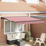 I&scaron;traukiama markizė Raudona ir balta juostelė 350x250 cm 3330284