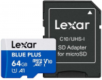 Atminties kortelė Lexar Micro SDXC Mėlyna Plus UHS-I C10 A1 U1 V30 64GB + adapter SD