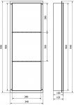 Mexen X-Wall-NR įleidžiama sieninė lentyna 2l, 90x30 cm, Inox