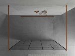 Walk-in du&scaron;o sienelė Mexen Kioto, Rose Gold/Juodas pattern, 110 x 200 cm