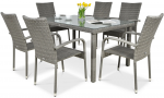 Lauko baldų komplektas FIESTA/VENECJA 6+1, Dolphin Pilkas