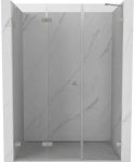 Du&scaron;o durys Mexen Lunar-F, sulankstomos, kairė, 125 cm, transparent/brushed nickel